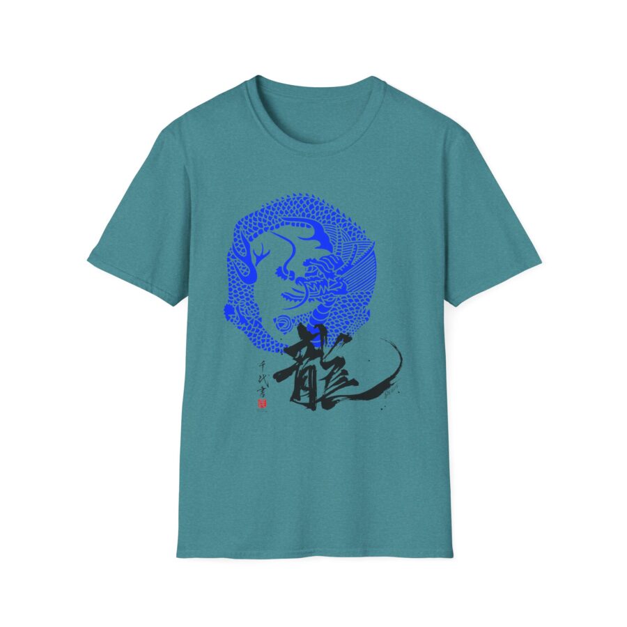 Unisex Softstyle T-Shirt with Japanese Dragon Design - Image 4