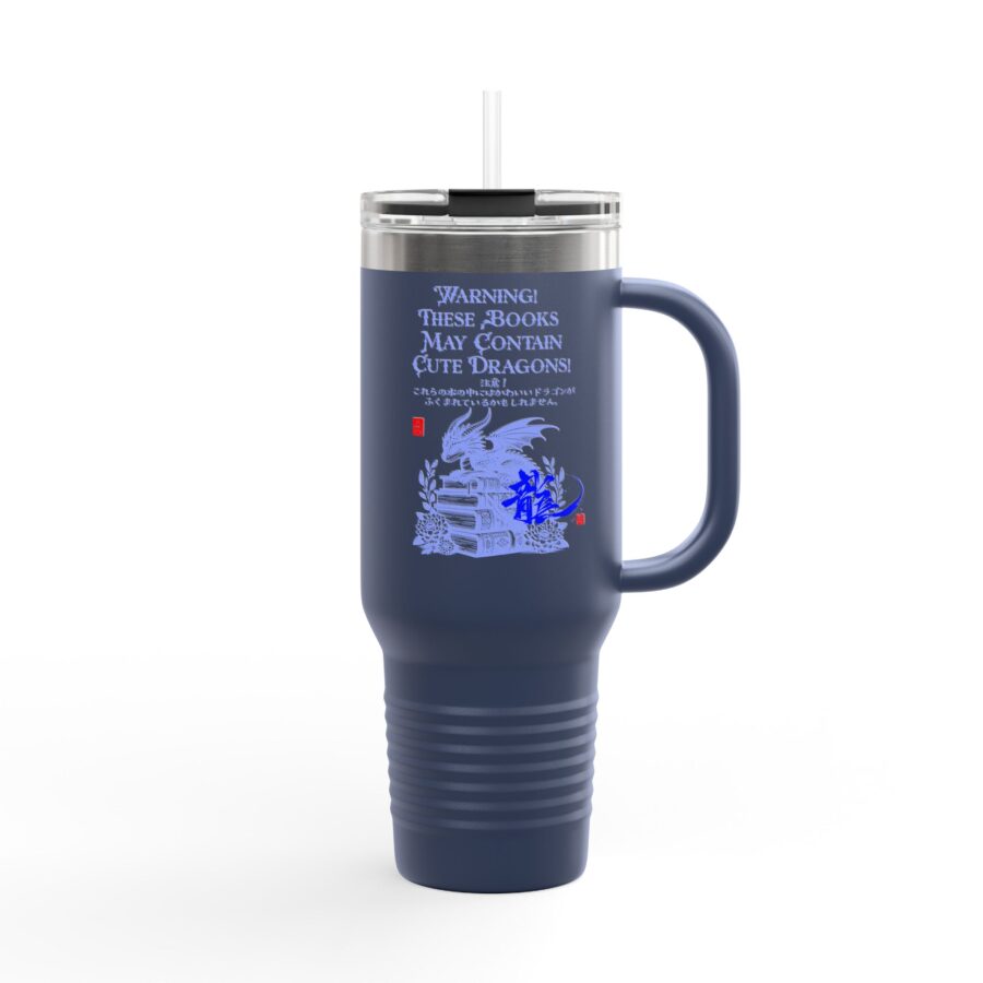 Cute Dragon(龍) Travel Mug 40oz-Perfect for Book Lovers - Image 3